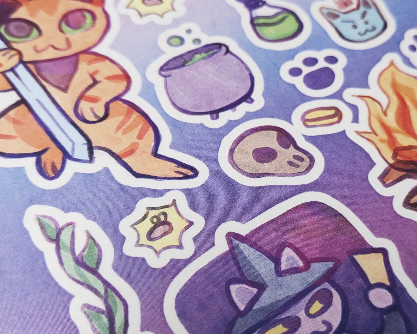RPG Cats Washi Sticker Sheet | Image 2